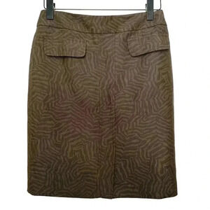 Ann Taylor NWOT A Line  Midi Skirt Textured Chocolate Brown